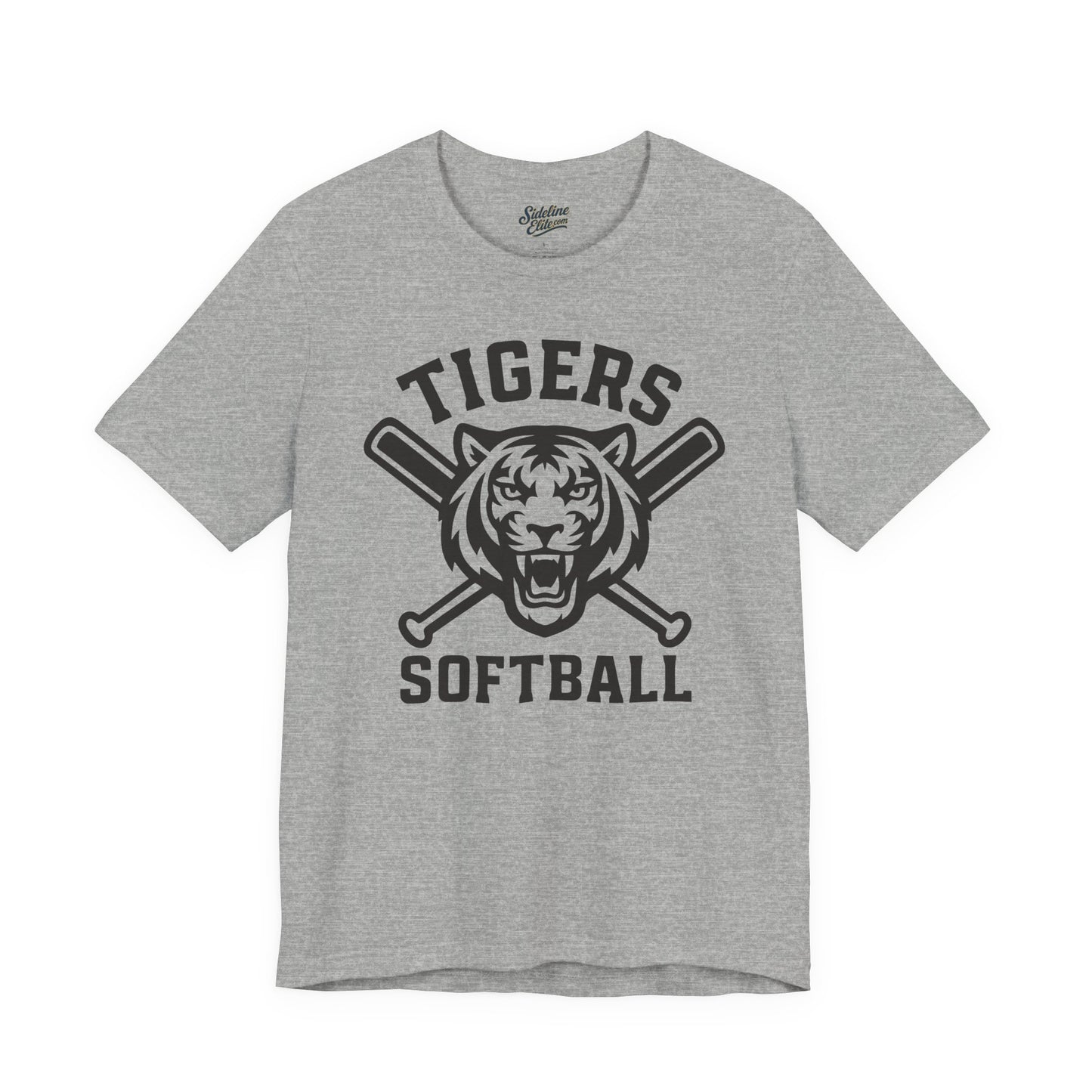 Tigers Softball Strike Zone Tee | Centered Mascot with Bold Crossed Bats Layout