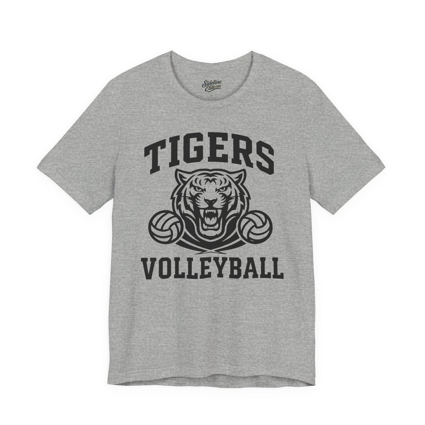 Tigers Volleyball Mascot Power Tee | Double Ball Fierce Spirit Design