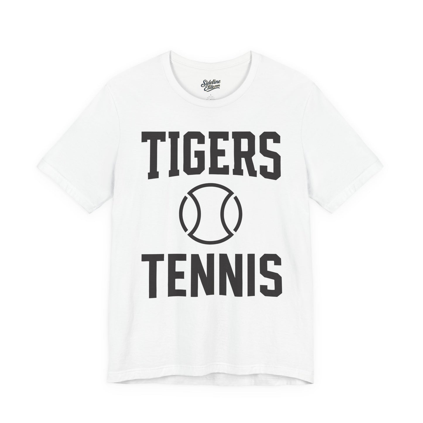 Tigers Tennis Block Tee | Bold Varsity Lettering with Tennis Ball