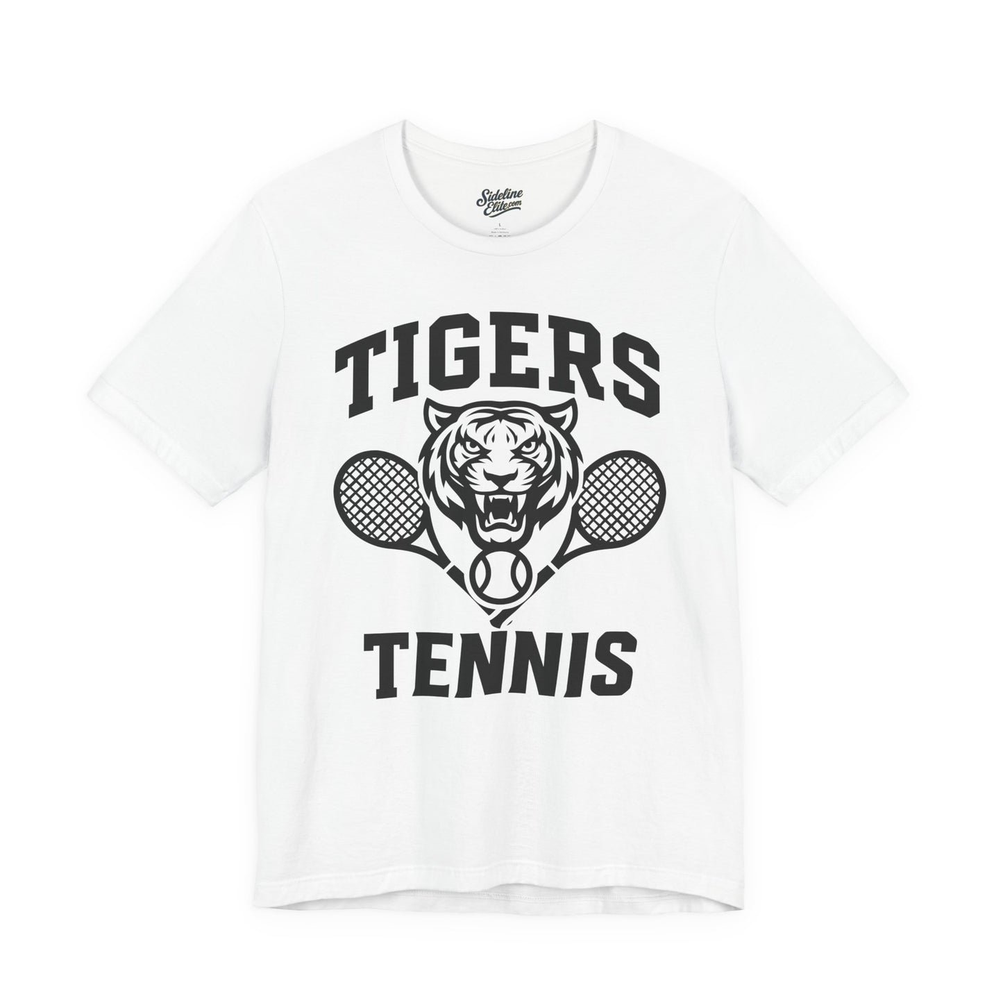 Tigers Tennis Dual Racket Tee | Classic Mascot Graphic on Athletic Shirt