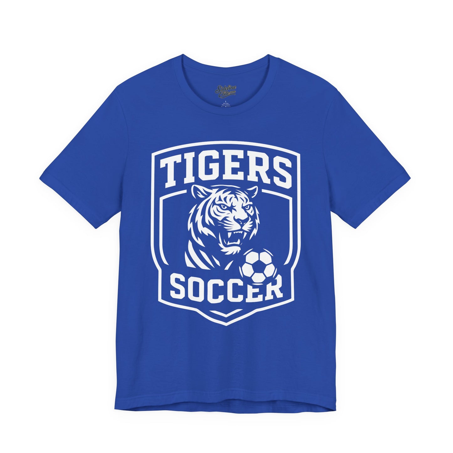 Tigers Soccer Shield Crest Tee | Bold Mascot & Soccer Ball Emblem