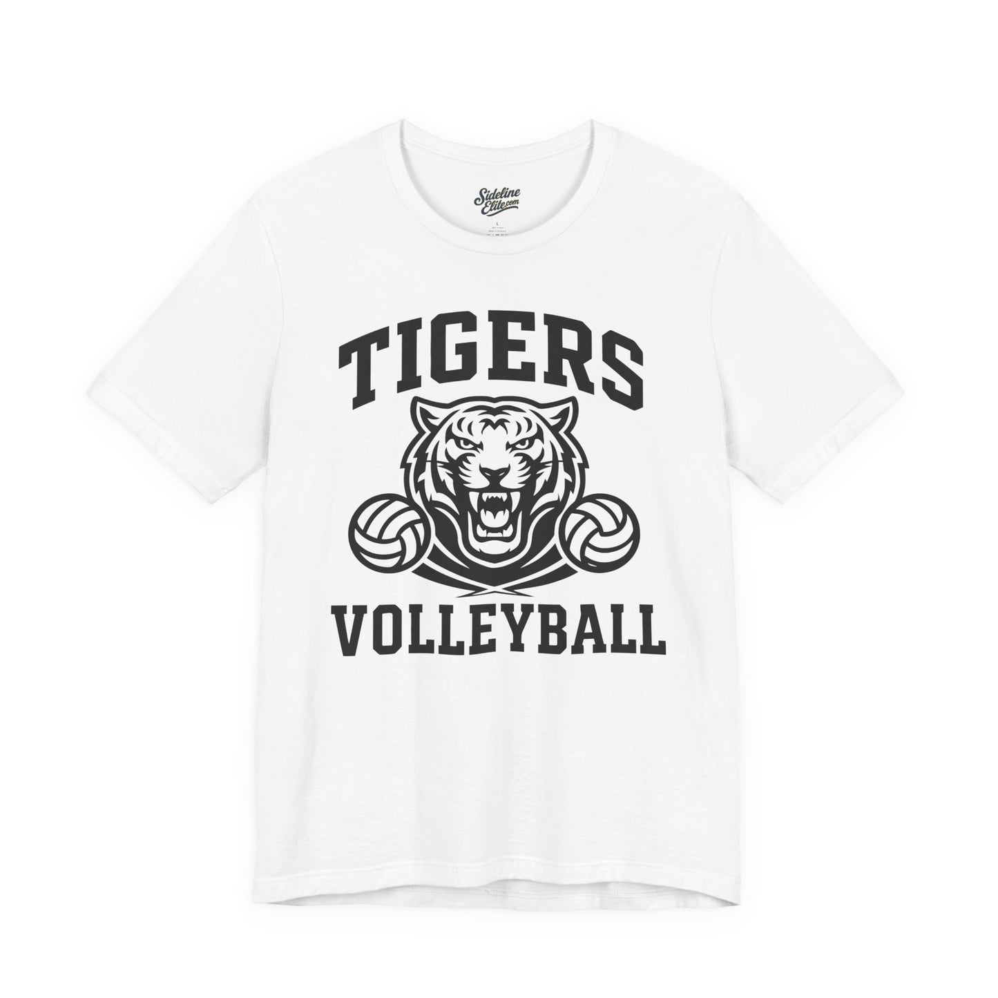 Tigers Volleyball Mascot Power Tee | Double Ball Fierce Spirit Design