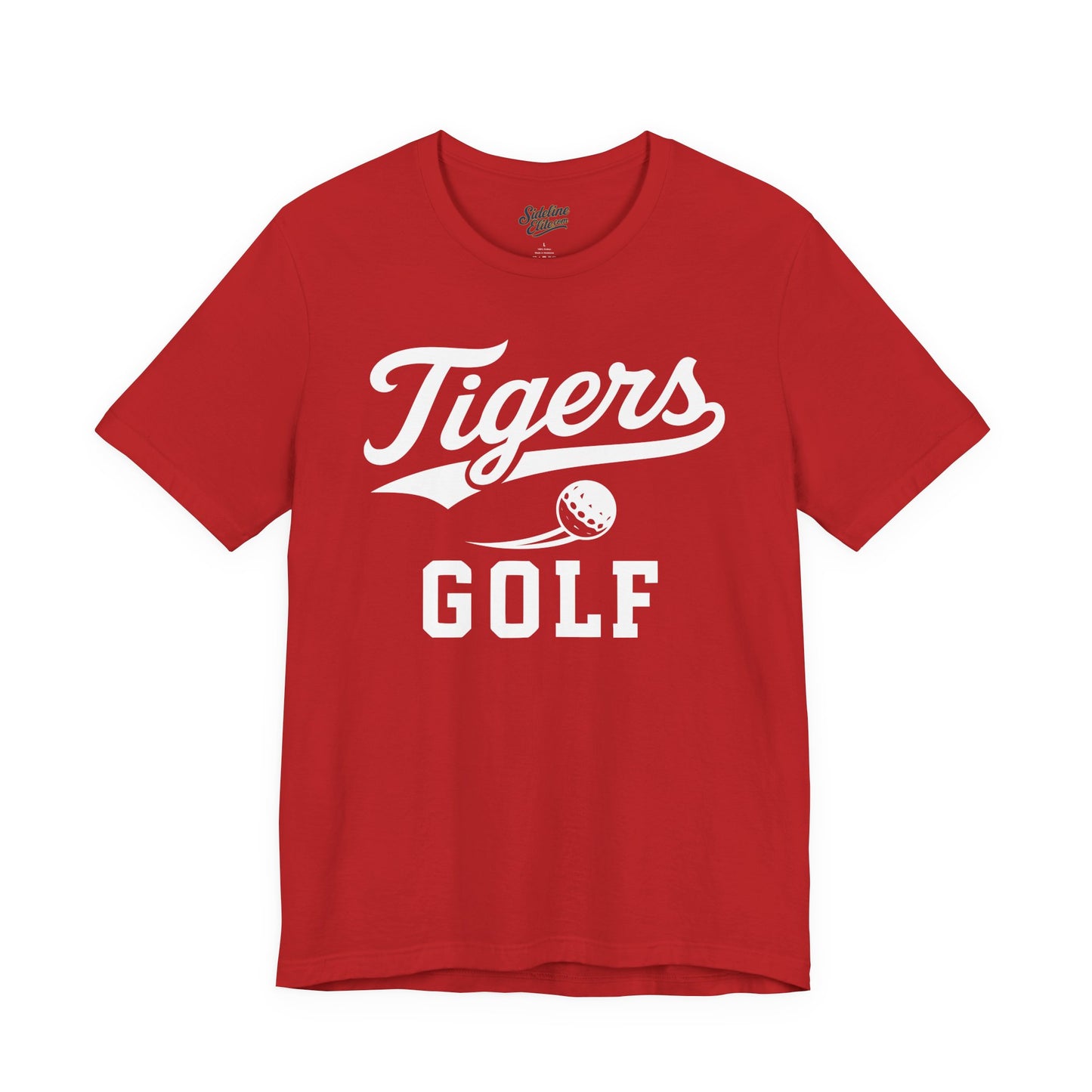 Tigers Golf Script Tee | Retro Athletic Swoosh & Bold Varsity Lettering