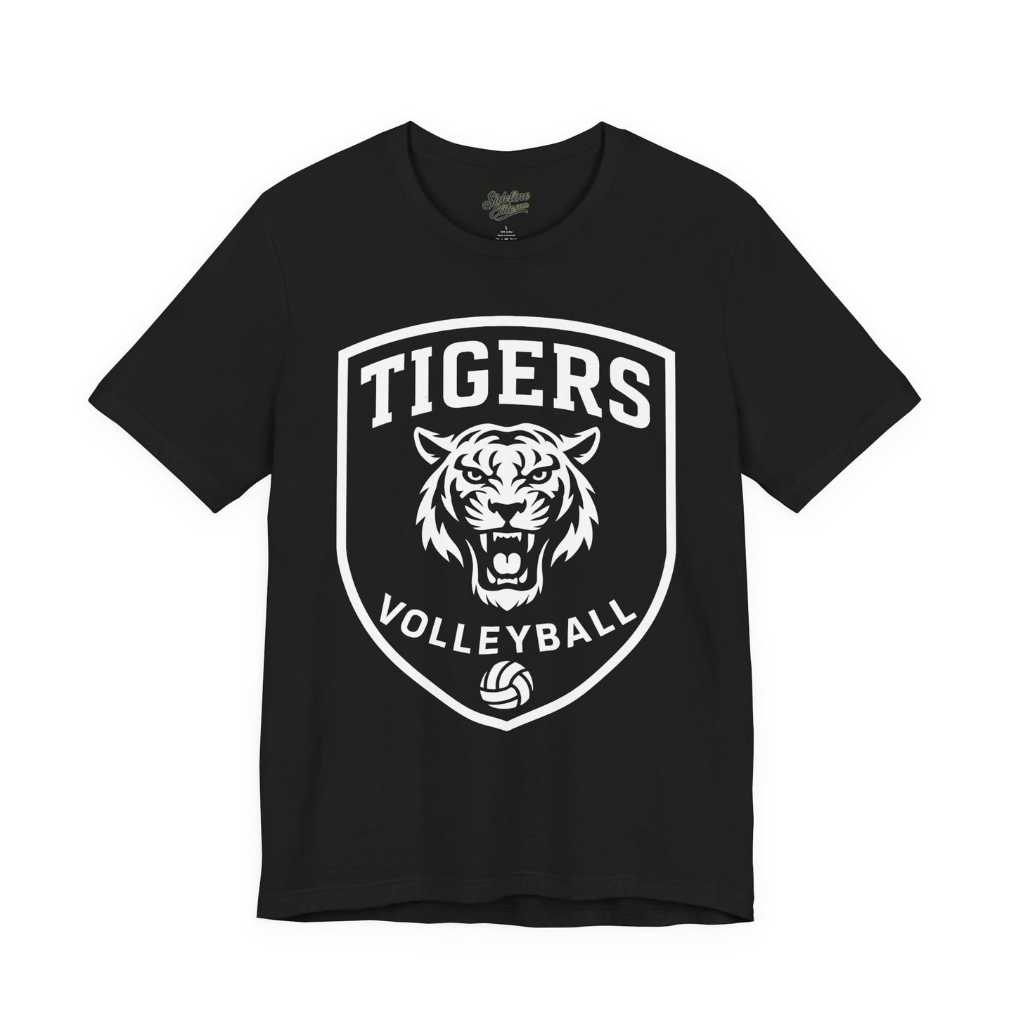 Tigers Volleyball Shield Tee | Bold Crest Design with Mascot and Volleyball Icon
