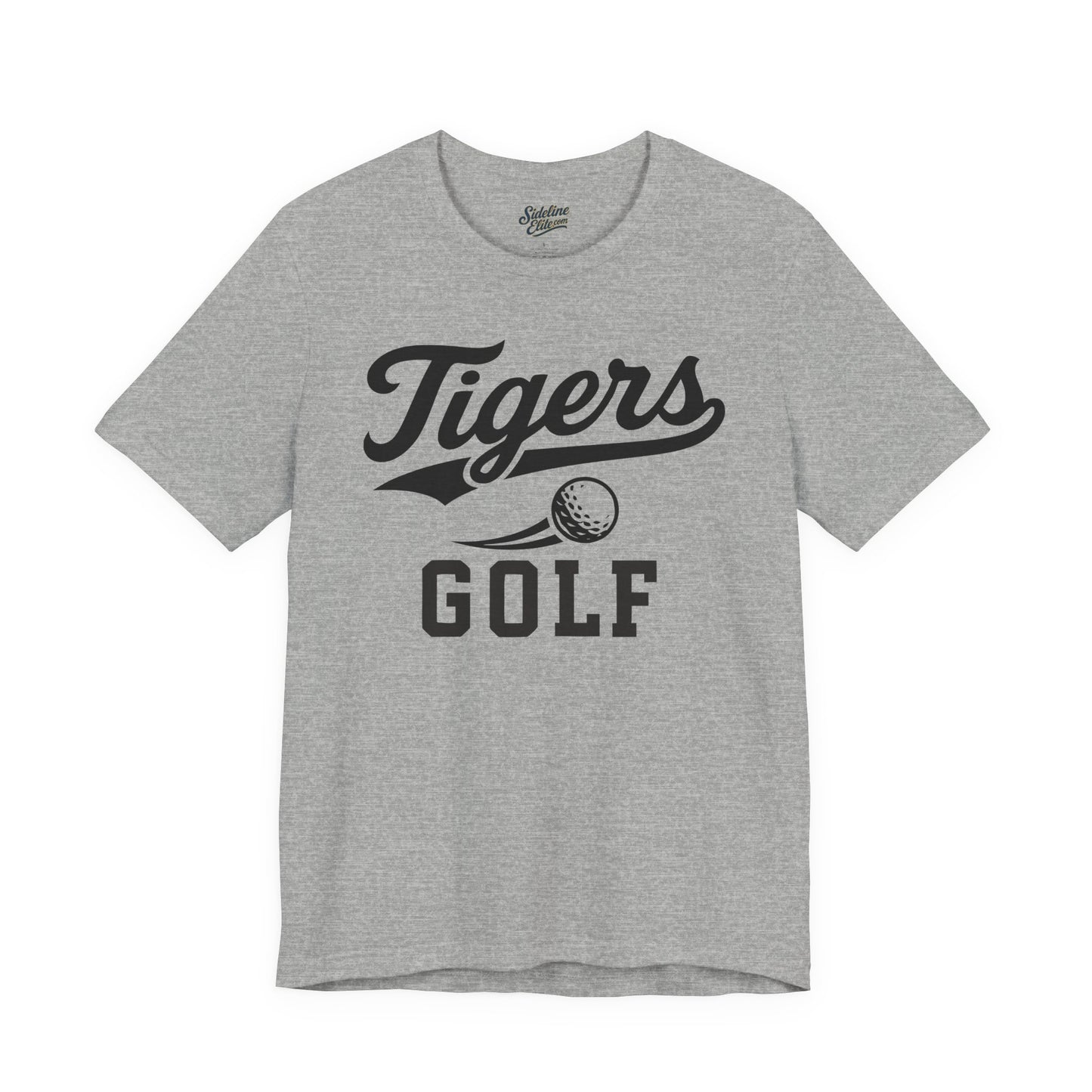 Tigers Golf Script Tee | Retro Athletic Swoosh & Bold Varsity Lettering