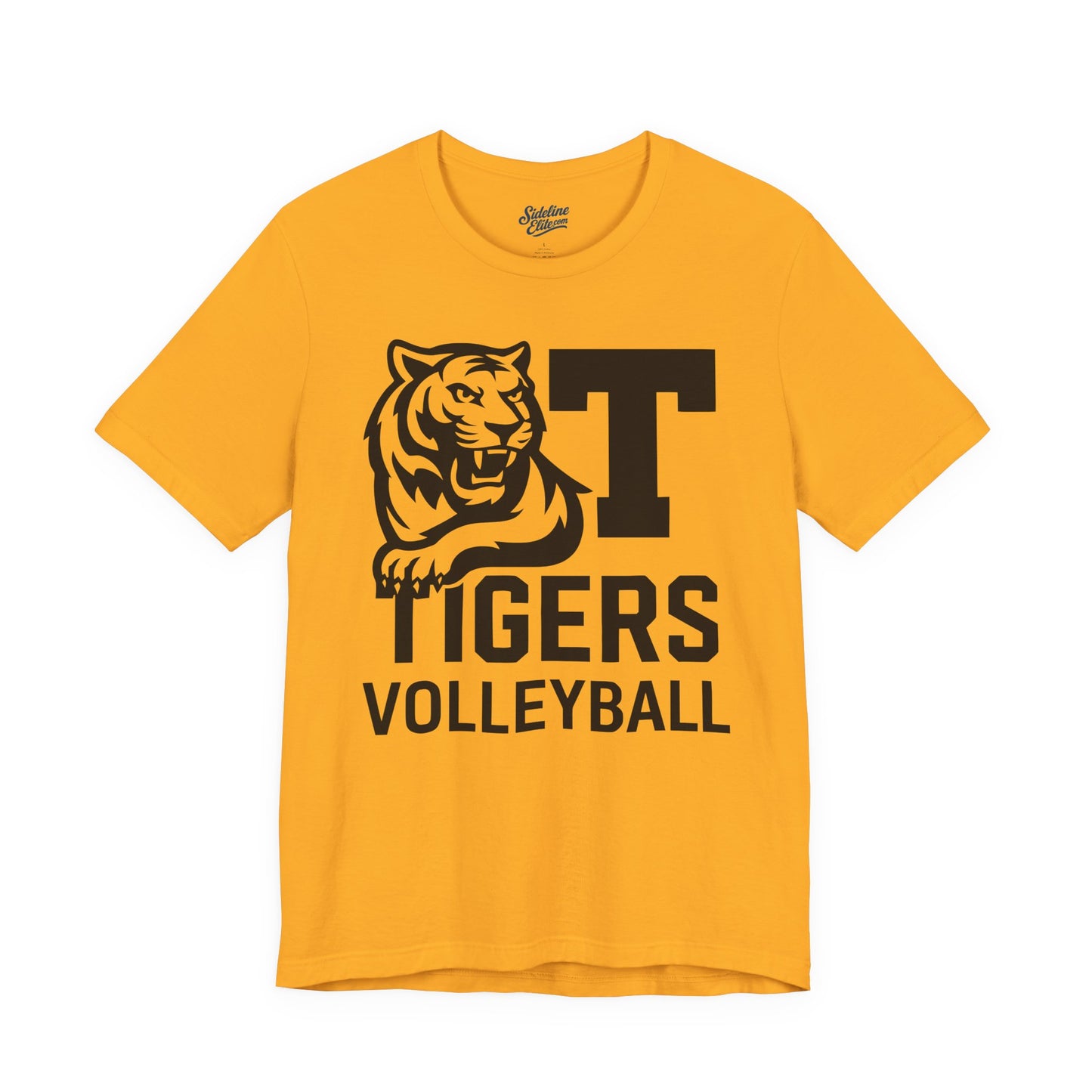 Tigers Volleyball Tee | Block T Lettering with Fierce Mascot Spirit Shirt