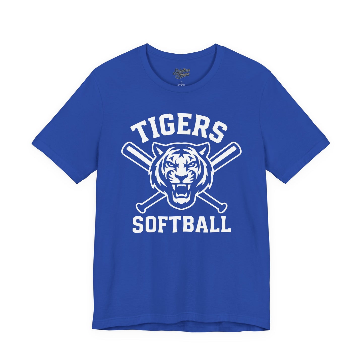 Tigers Softball Strike Zone Tee | Centered Mascot with Bold Crossed Bats Layout
