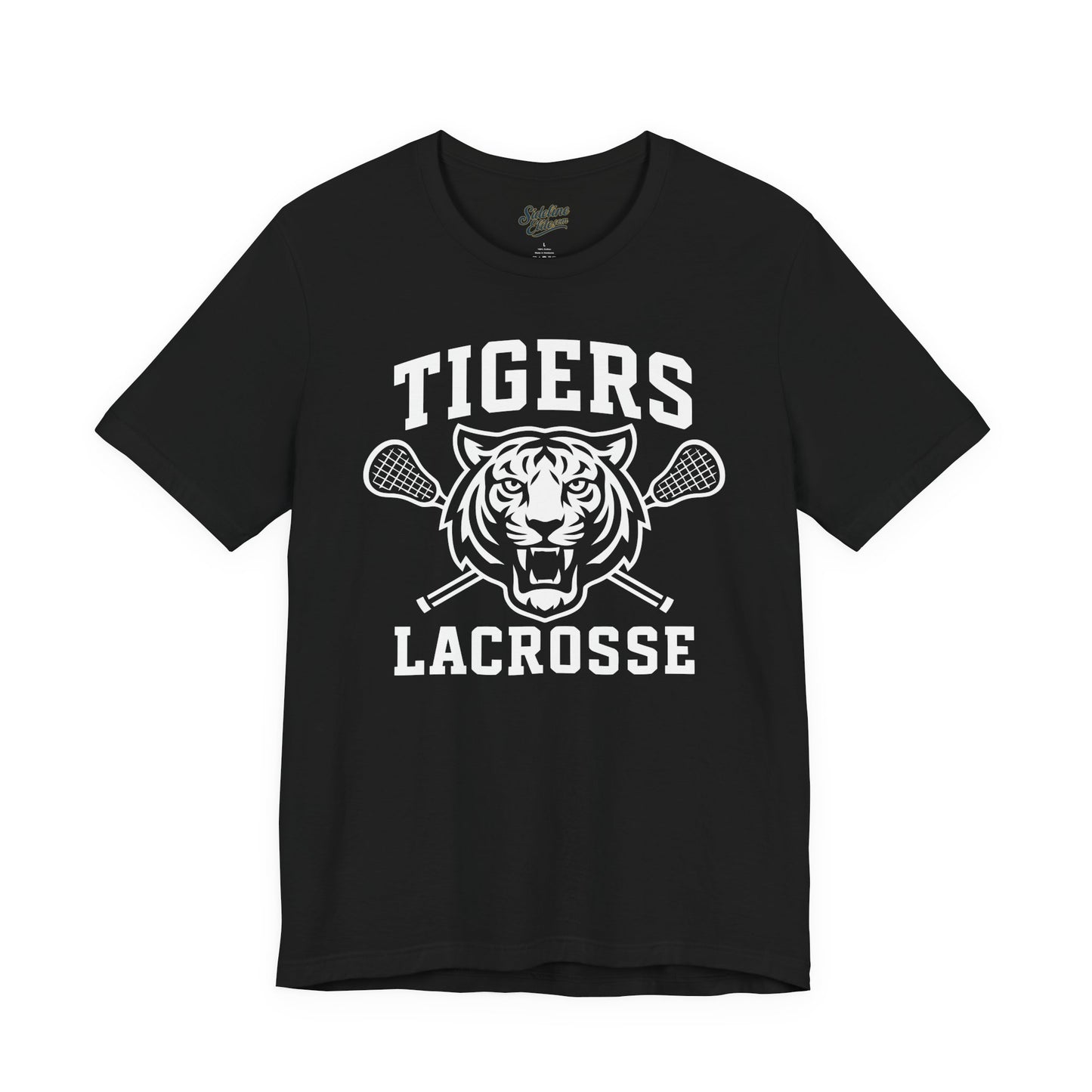Tigers Lacrosse Crossed Sticks Tee | Bold Tiger Head Spiritwear