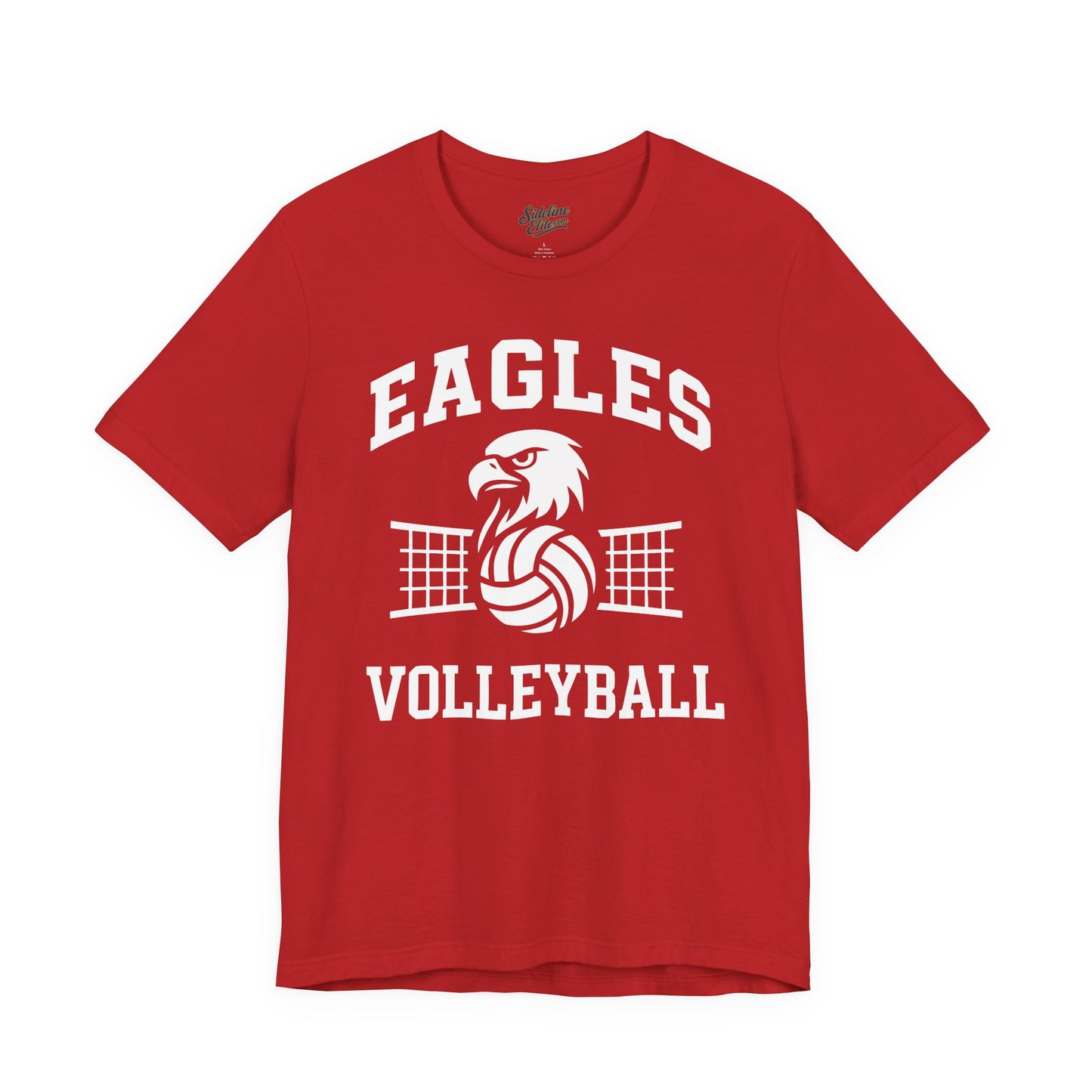 Eagles Volleyball Spirit Wear T-Shirt | Fierce Mascot with Net and Volleyball Graphic
