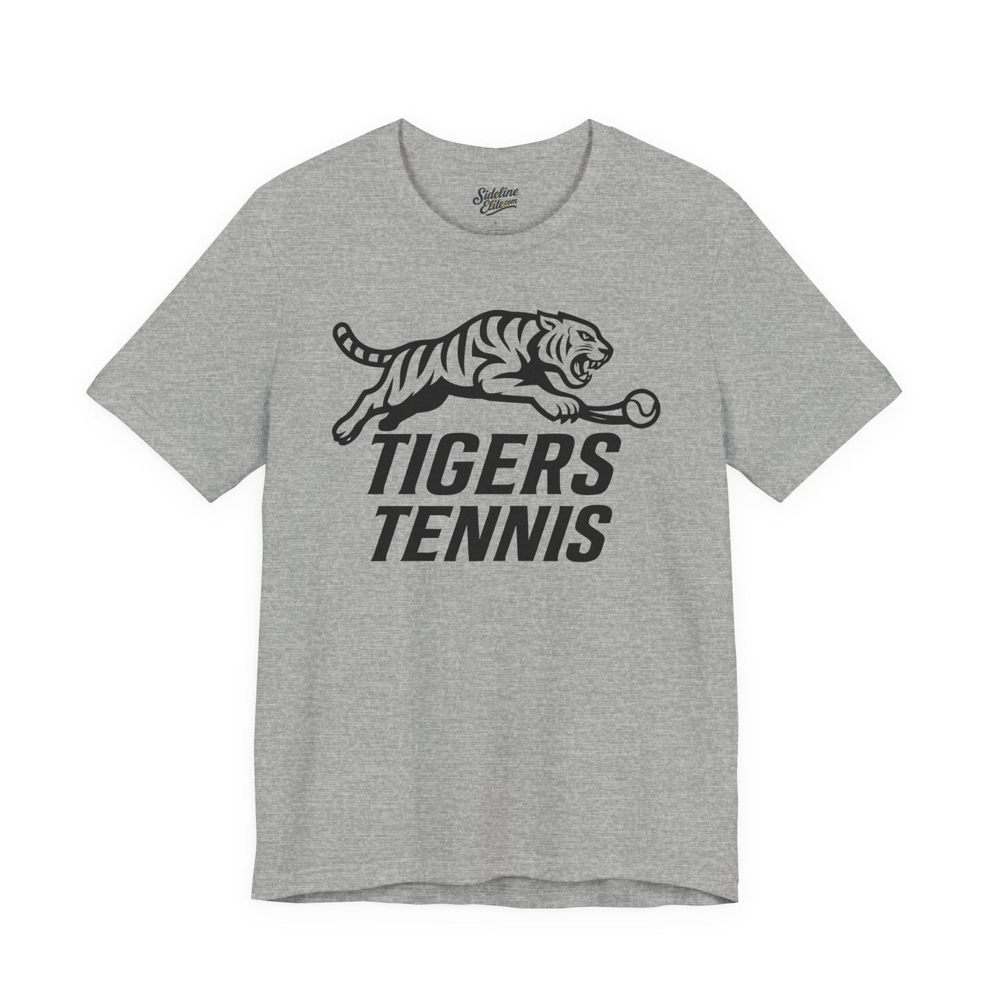 Tigers Tennis Leaping Mascot Tee | Fierce Motion Graphic on Athletic Shirt