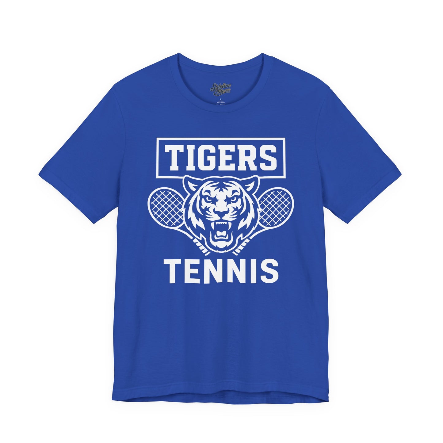 Tigers Tennis Crest Tee | Bold Mascot & Racket Design