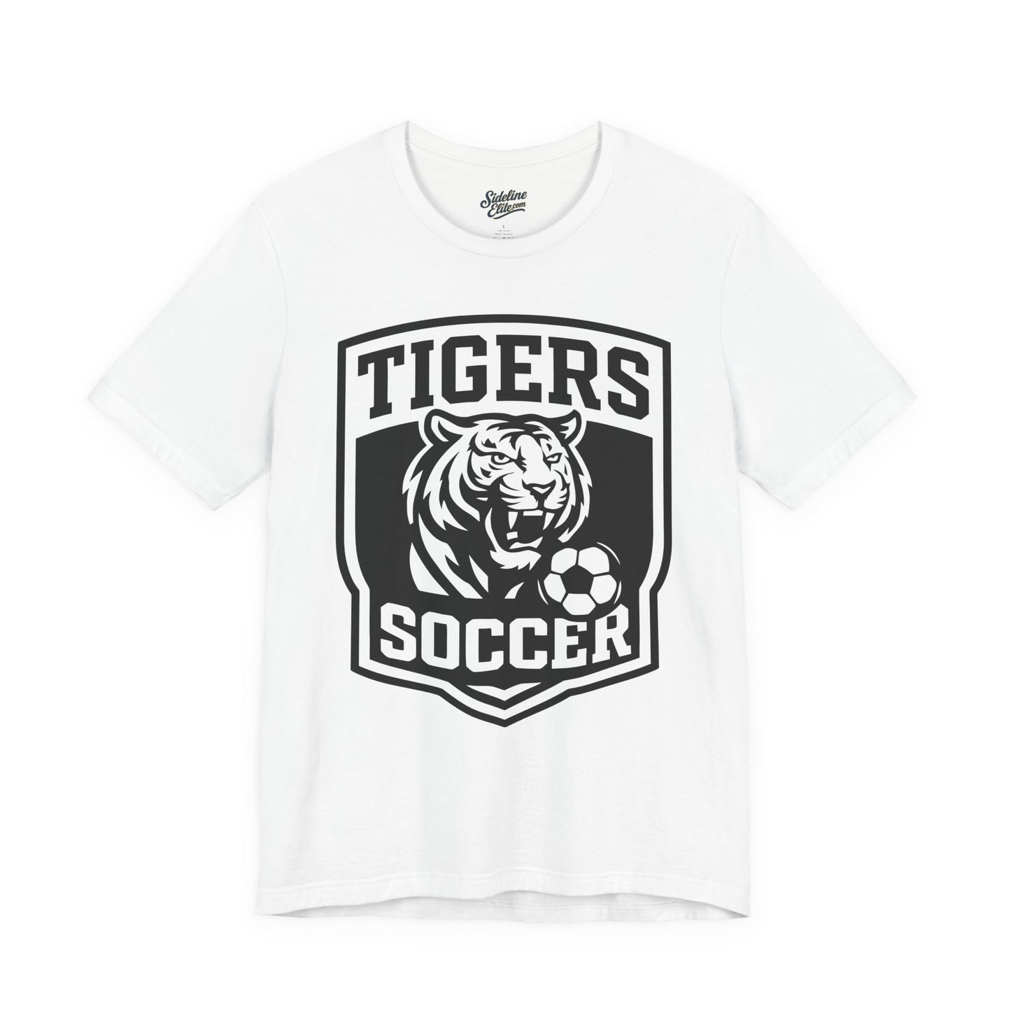 Tigers Soccer Shield Crest Tee | Bold Mascot & Soccer Ball Emblem