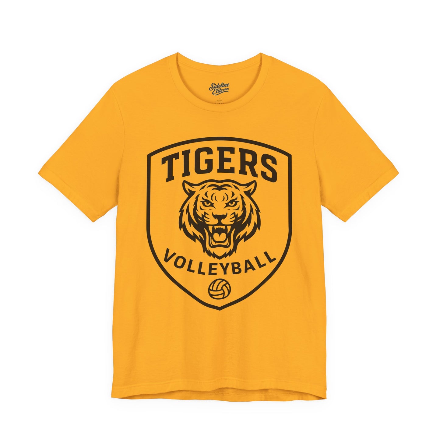 Tigers Volleyball Shield Tee | Bold Crest Design with Mascot and Volleyball Icon