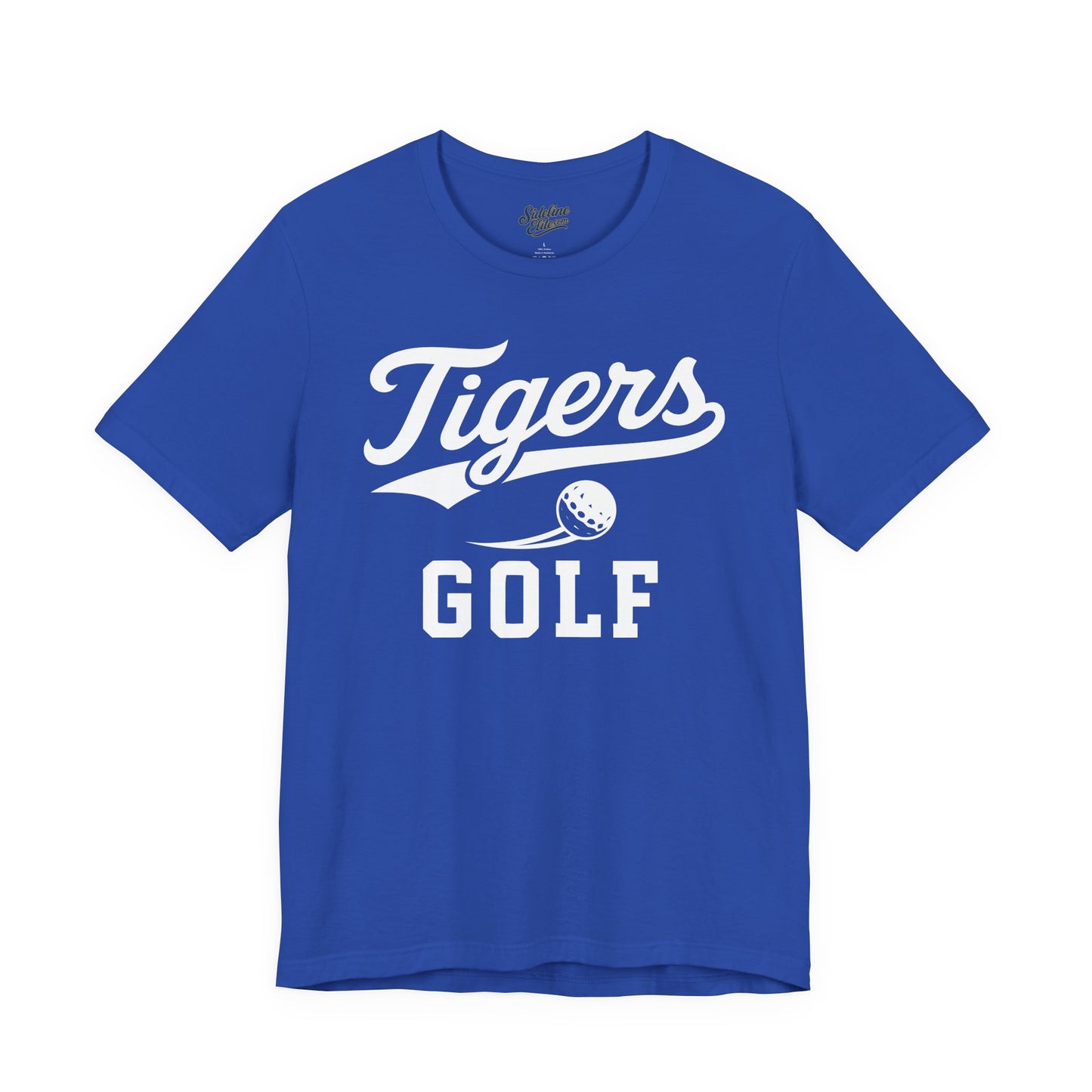 Tigers Golf Script Tee | Retro Athletic Swoosh & Bold Varsity Lettering