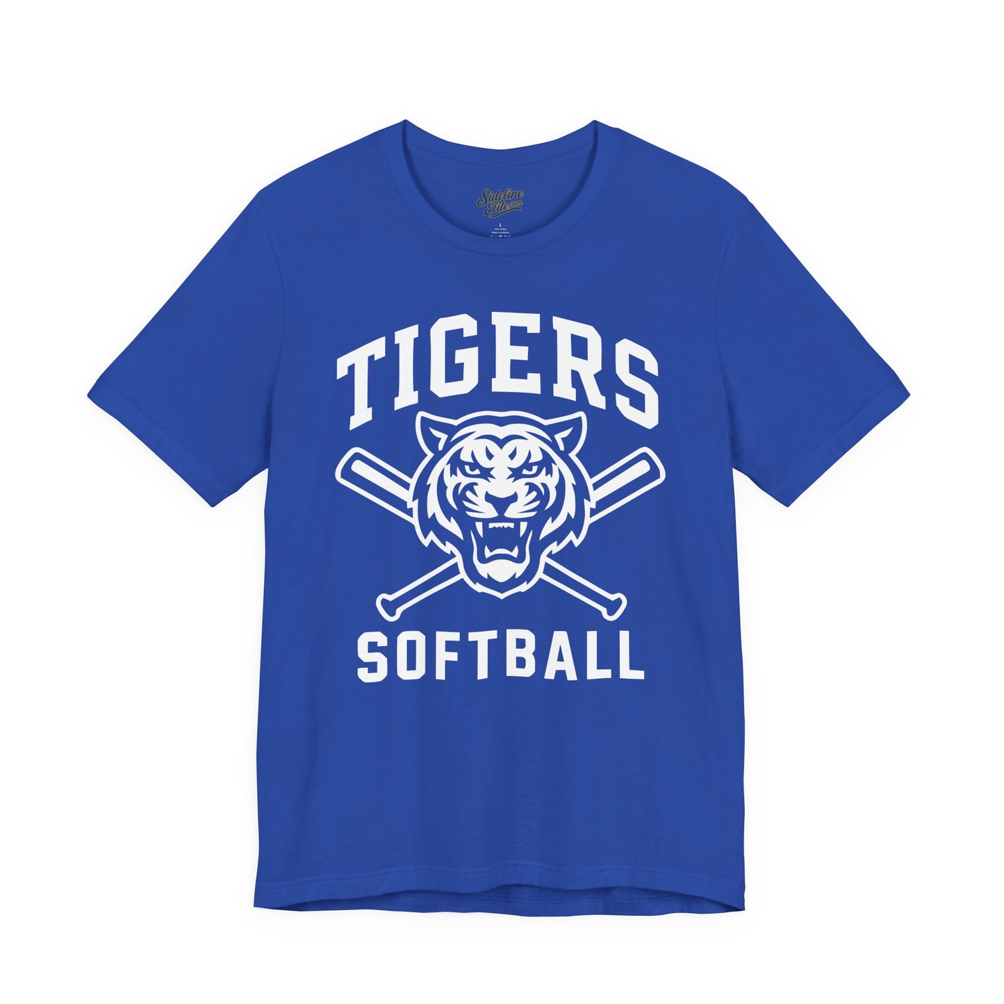Tigers Softball Spirit Wear T-Shirt | Roaring Mascot with Crossed Bat Graphic
