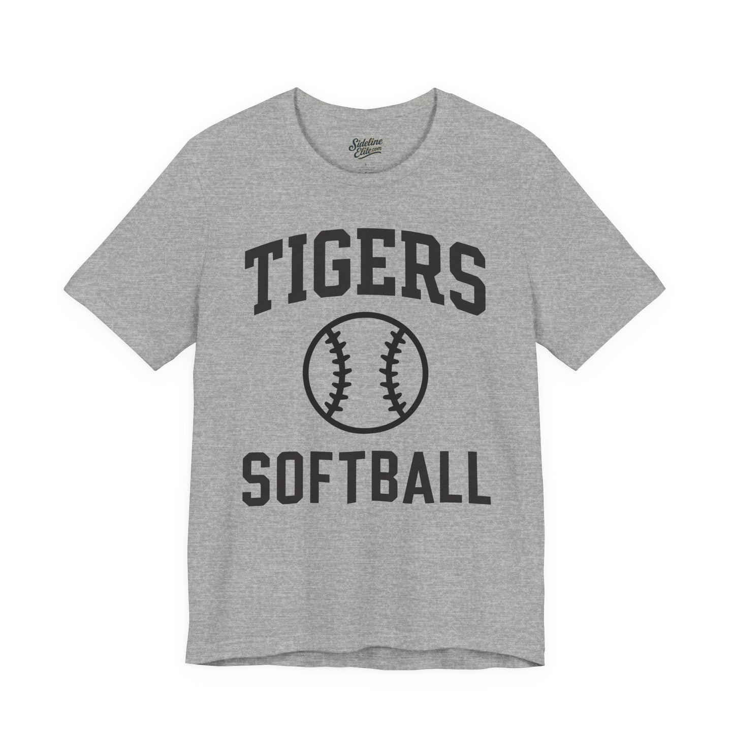 Tigers Softball Classic Ball Tee | Arched Text with Centered Softball Graphic