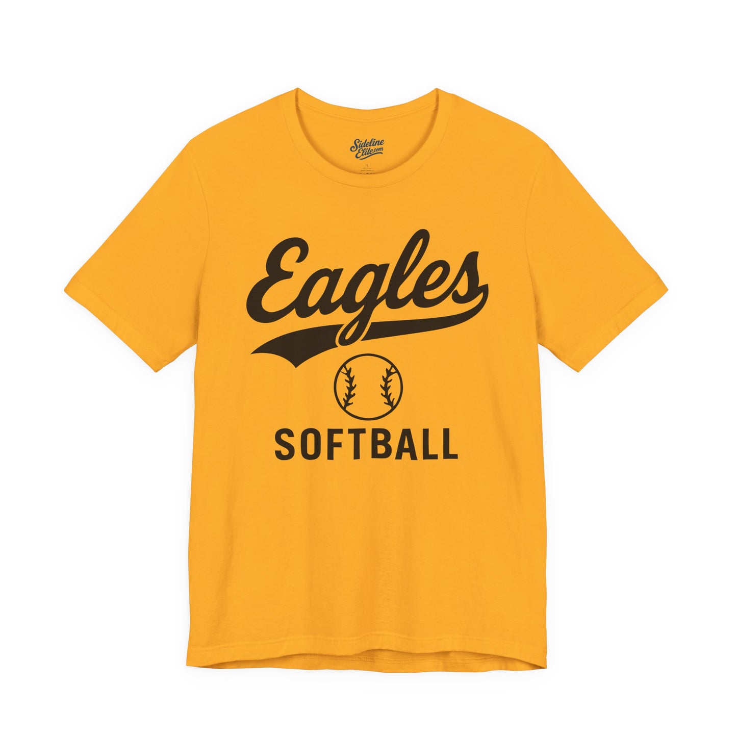 Eagles Softball Spirit Wear T-Shirt | Script Swoosh Design with Centered Softball Graphic