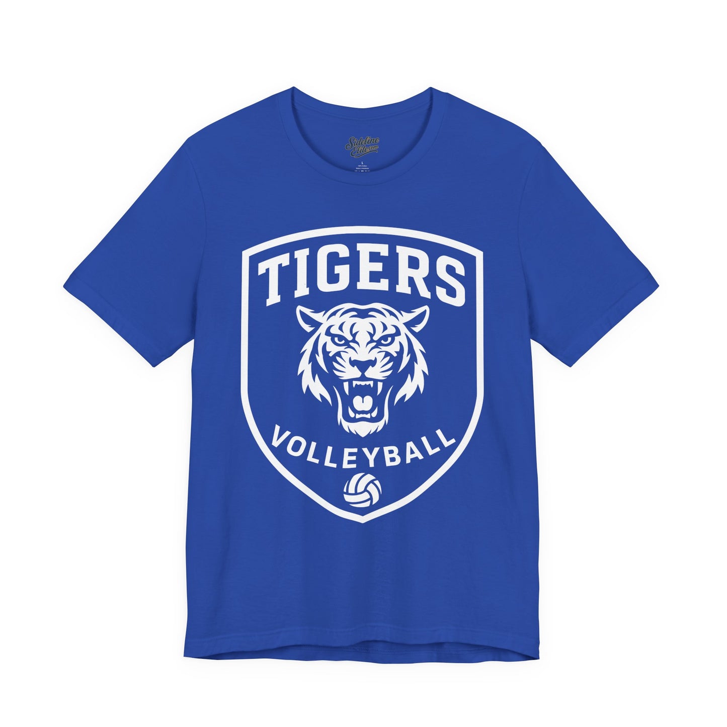 Tigers Volleyball Shield Tee | Bold Crest Design with Mascot and Volleyball Icon