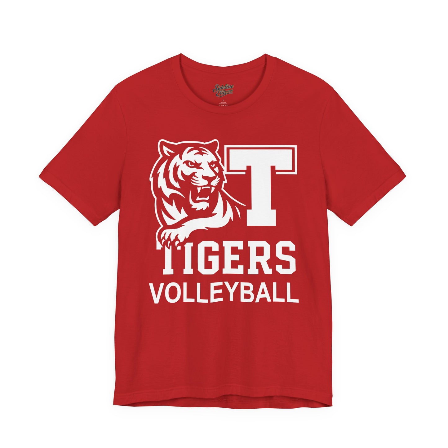 Tigers Volleyball Tee | Block T Lettering with Fierce Mascot Spirit Shirt