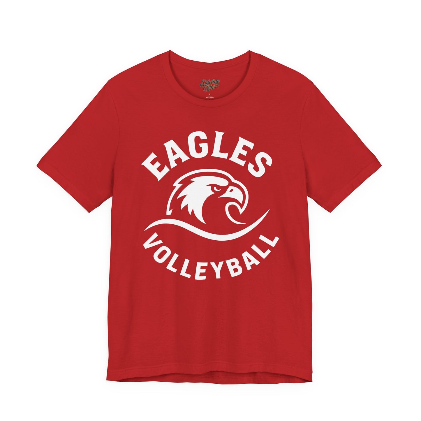 Eagles Volleyball Team Shirt | Curved Text with Fierce Mascot Wave Graphic