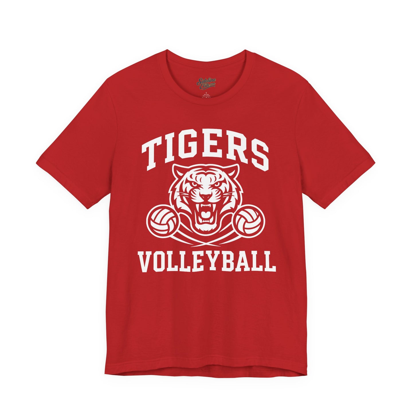 Tigers Volleyball Mascot Power Tee | Double Ball Fierce Spirit Design