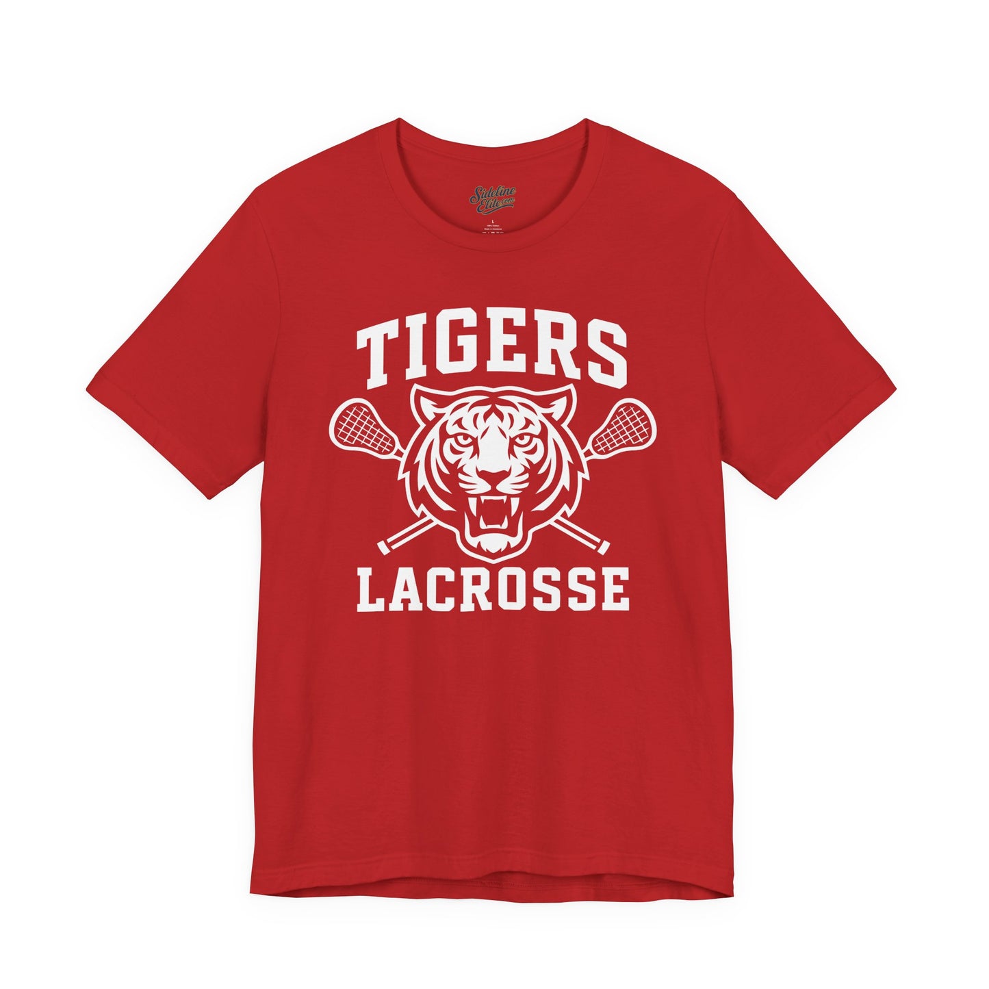 Tigers Lacrosse Crossed Sticks Tee | Bold Tiger Head Spiritwear