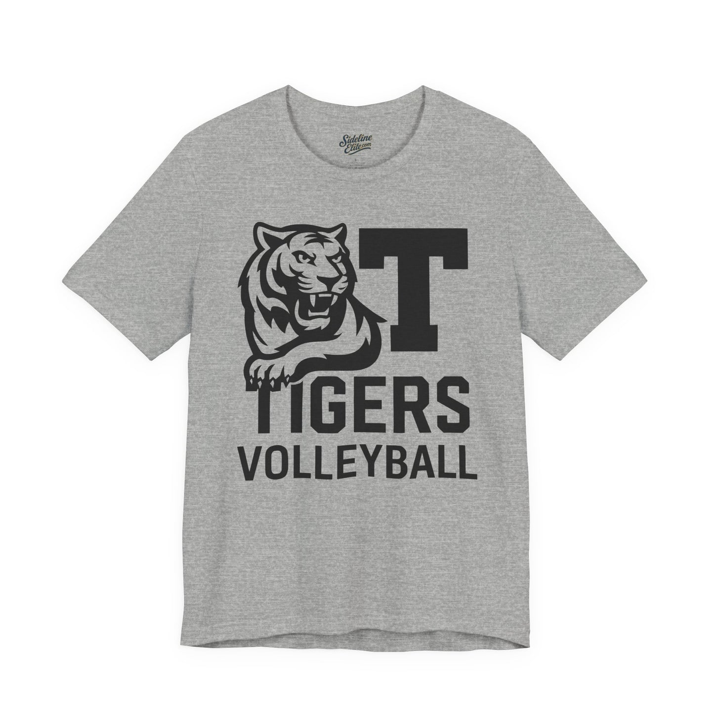 Tigers Volleyball Tee | Block T Lettering with Fierce Mascot Spirit Shirt