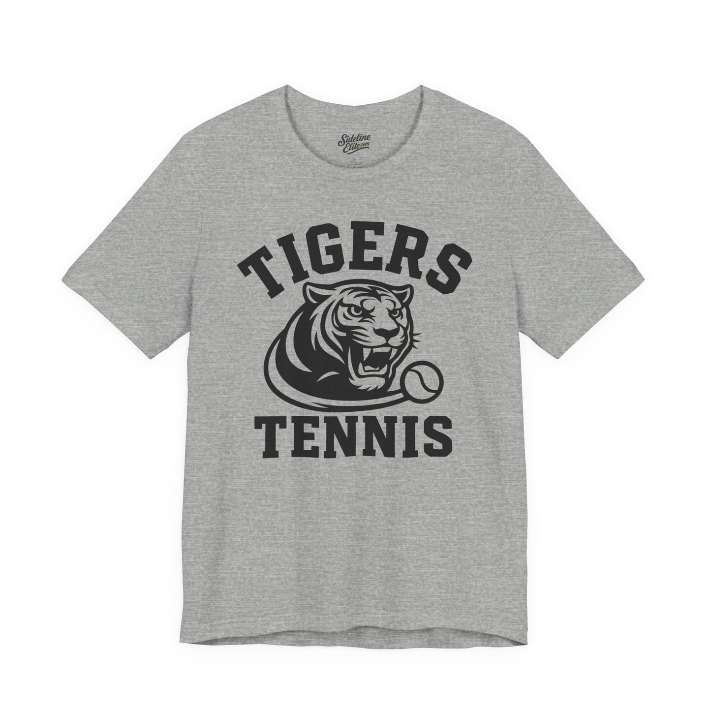 Tigers Tennis Mascot Tee | Fierce Tiger Head with Tennis Ball Graphic
