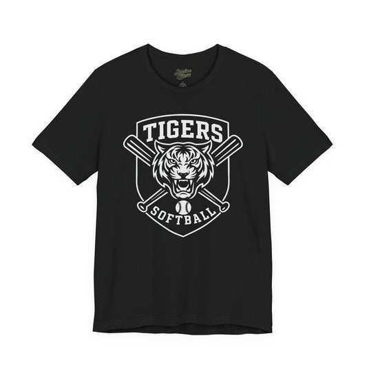 Tigers Softball Spirit Wear T-Shirt | Shield Crest Mascot Graphic