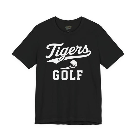 Tigers Golf Script Tee | Retro Athletic Swoosh & Bold Varsity Lettering