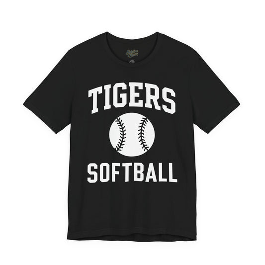Tigers Softball Classic Ball Tee | Arched Text with Centered Softball Graphic