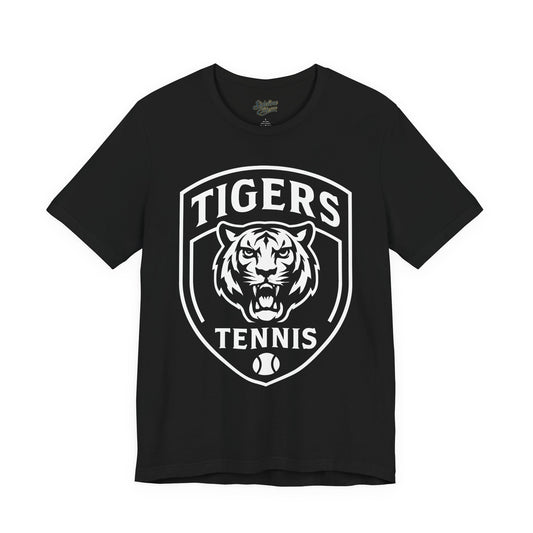 Tigers Tennis Shield Tee | Bold Mascot Emblem with Tennis Accent
