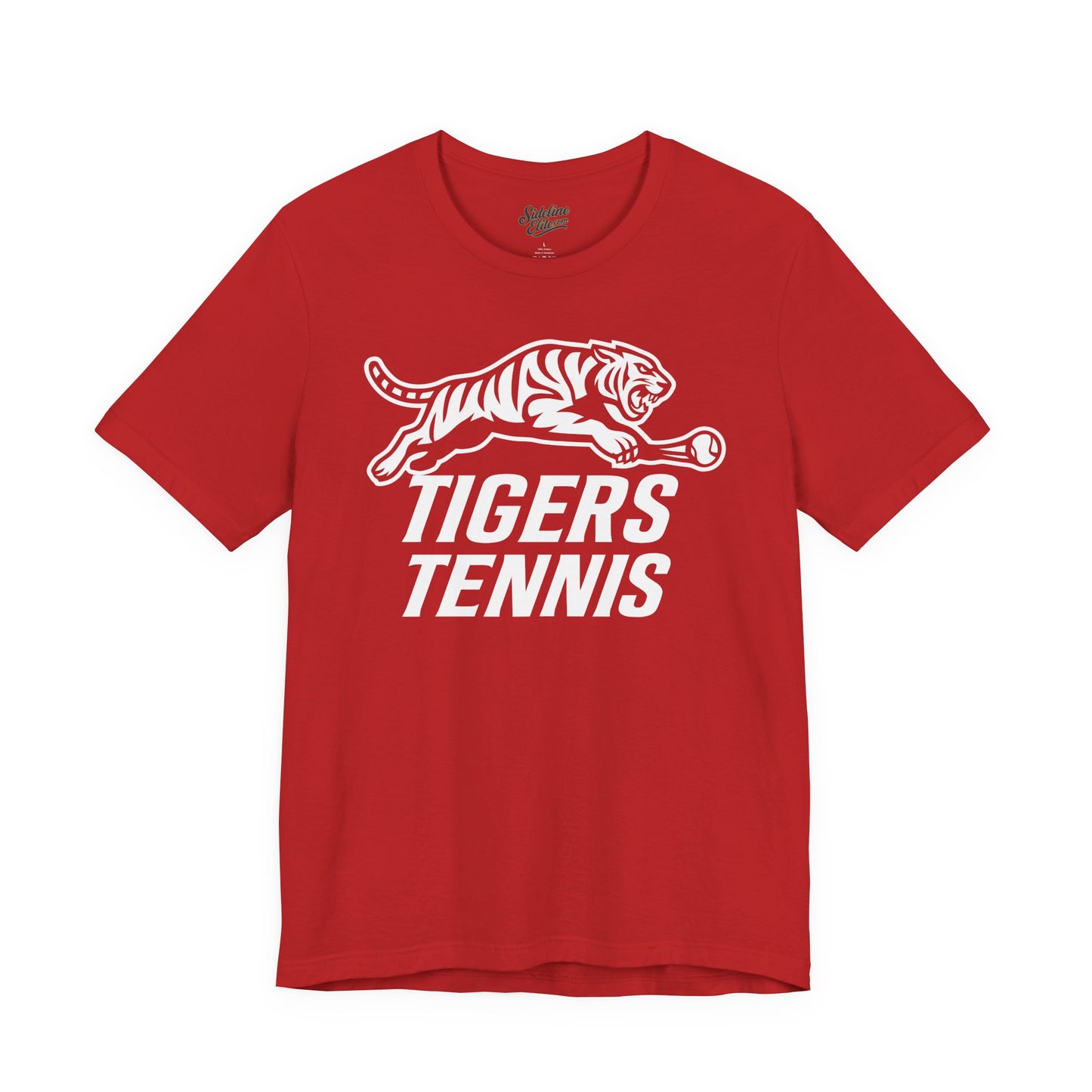 Tigers Tennis Leaping Mascot Tee | Fierce Motion Graphic on Athletic Shirt