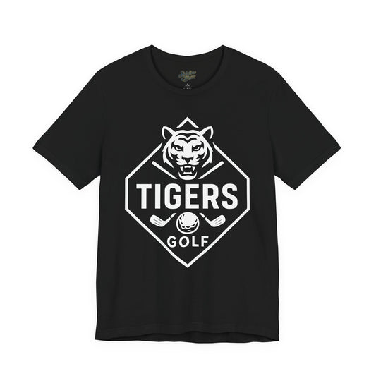 Tigers Golf Diamond Emblem Tee | Crossed Clubs & Tiger Head Logo