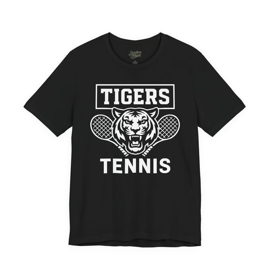 Tigers Tennis Crest Tee | Bold Mascot & Racket Design