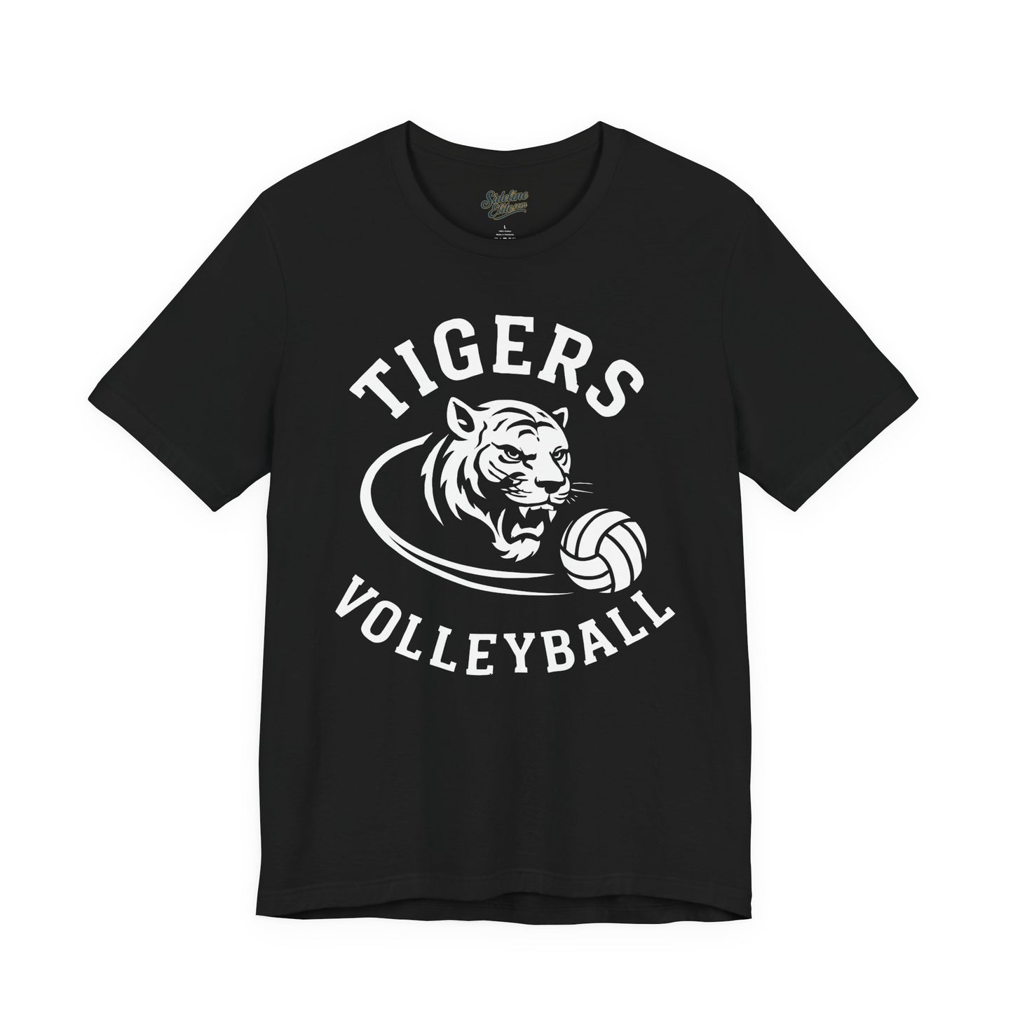 Tigers Volleyball Fierce Mascot Tee | Tiger Head with Volleyball Graphic