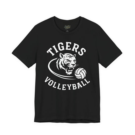 Tigers Volleyball Fierce Mascot Tee | Tiger Head with Volleyball Graphic