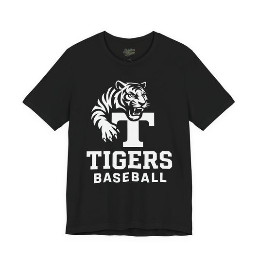 Tigers Baseball Monogram Tee | Bold ‘T’ Letter with Striking Tiger Mascot