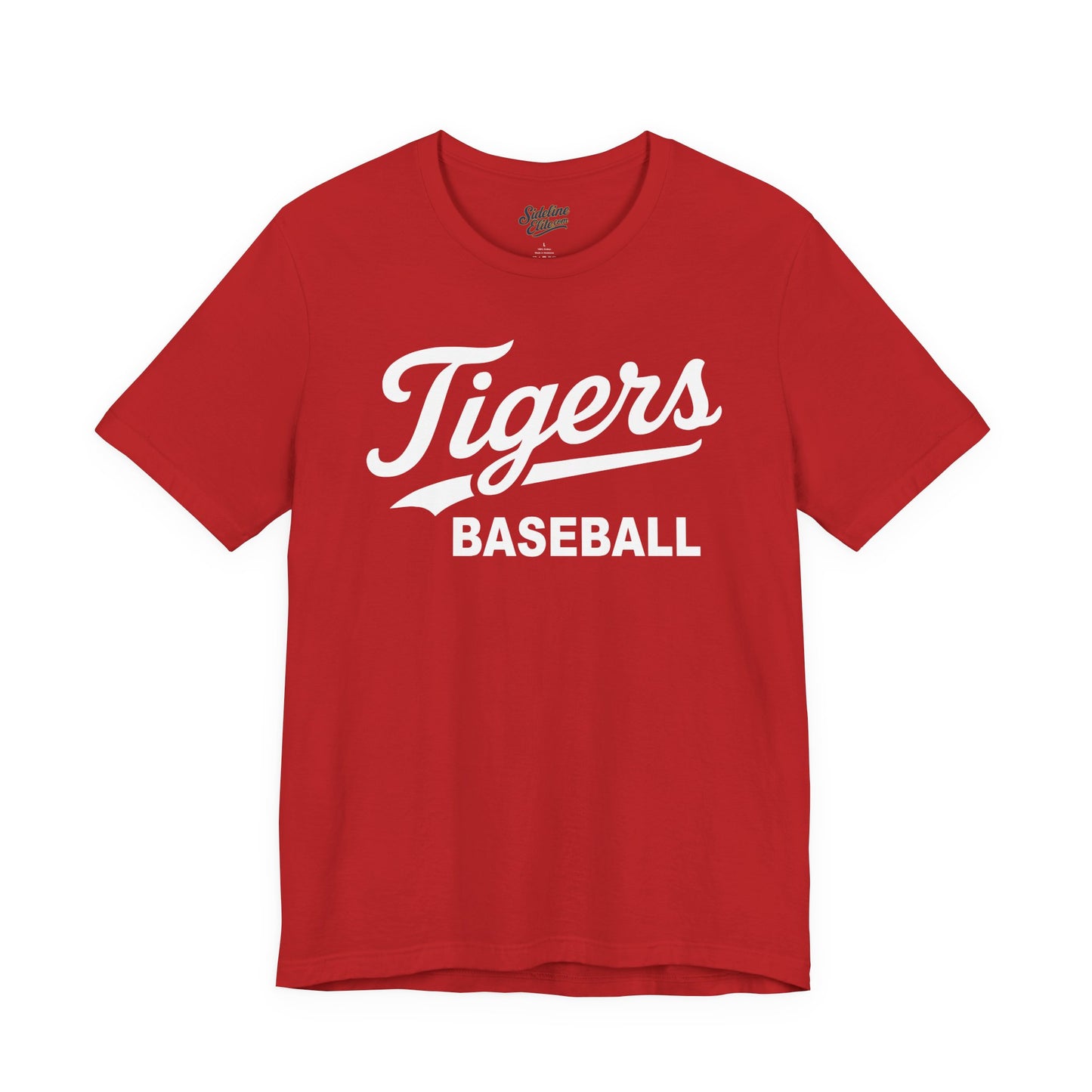 Tigers Baseball Script Tee | Vintage Tail Lettering with Bold Block Accent