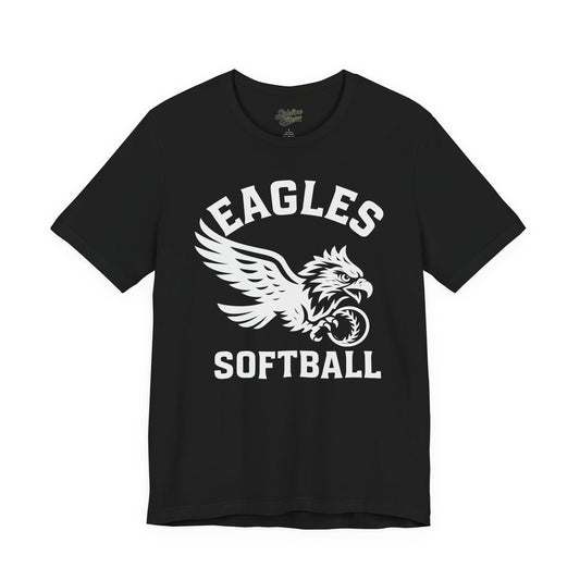 Eagles Softball Spirit Wear T-Shirt | Fierce Flying Mascot with Softball Clutch Graphic