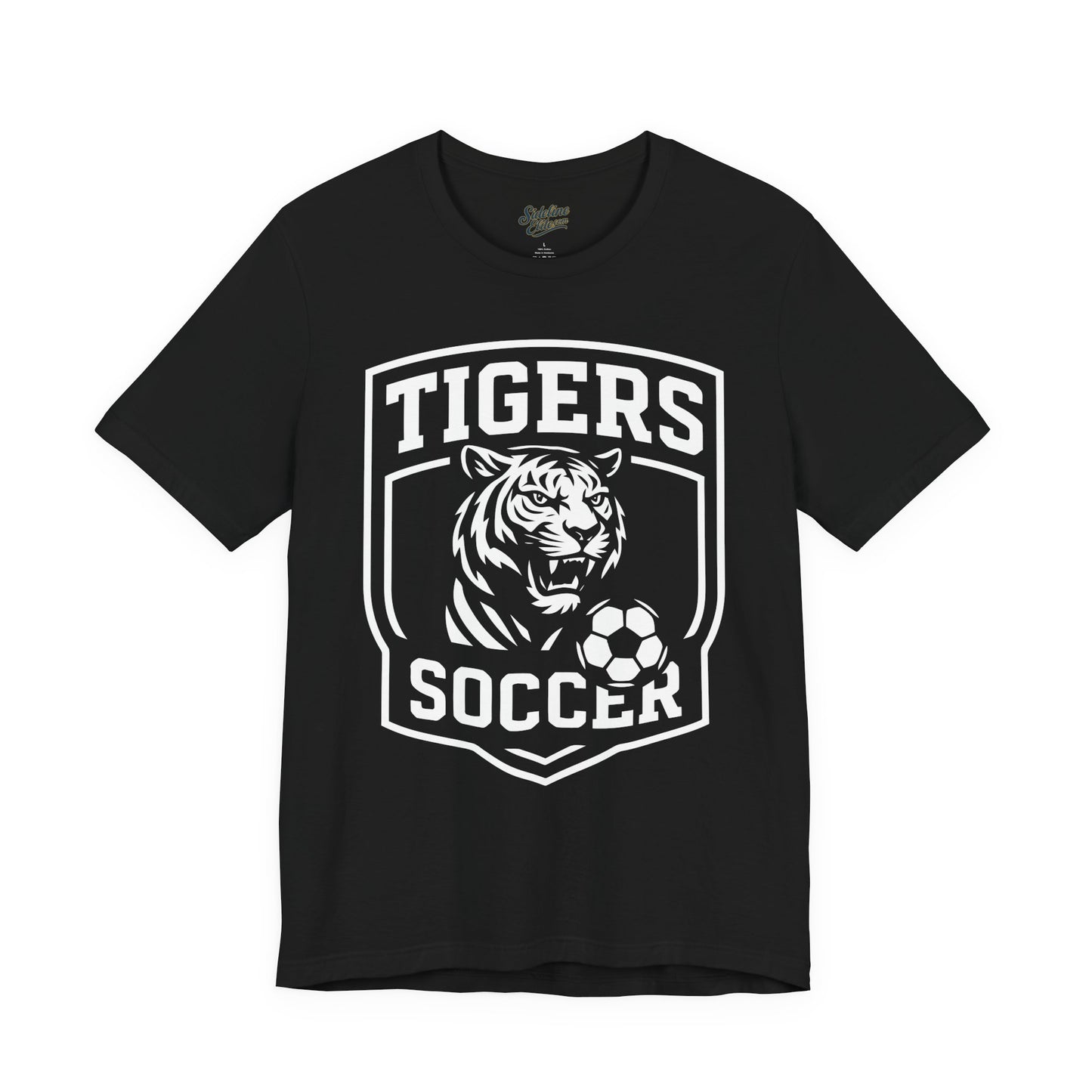 Tigers Soccer Shield Crest Tee | Bold Mascot & Soccer Ball Emblem