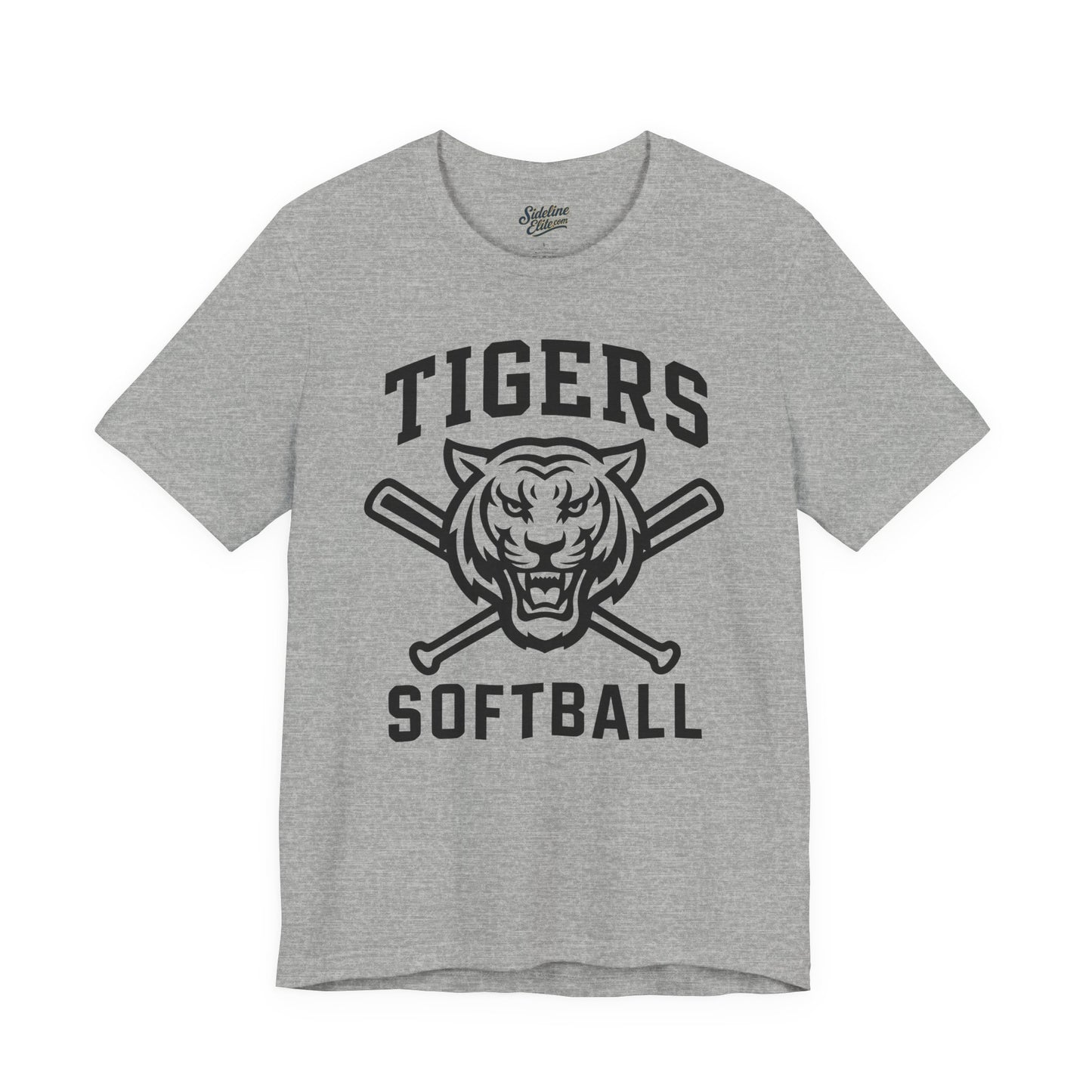 Tigers Softball Spirit Wear T-Shirt | Roaring Mascot with Crossed Bat Graphic