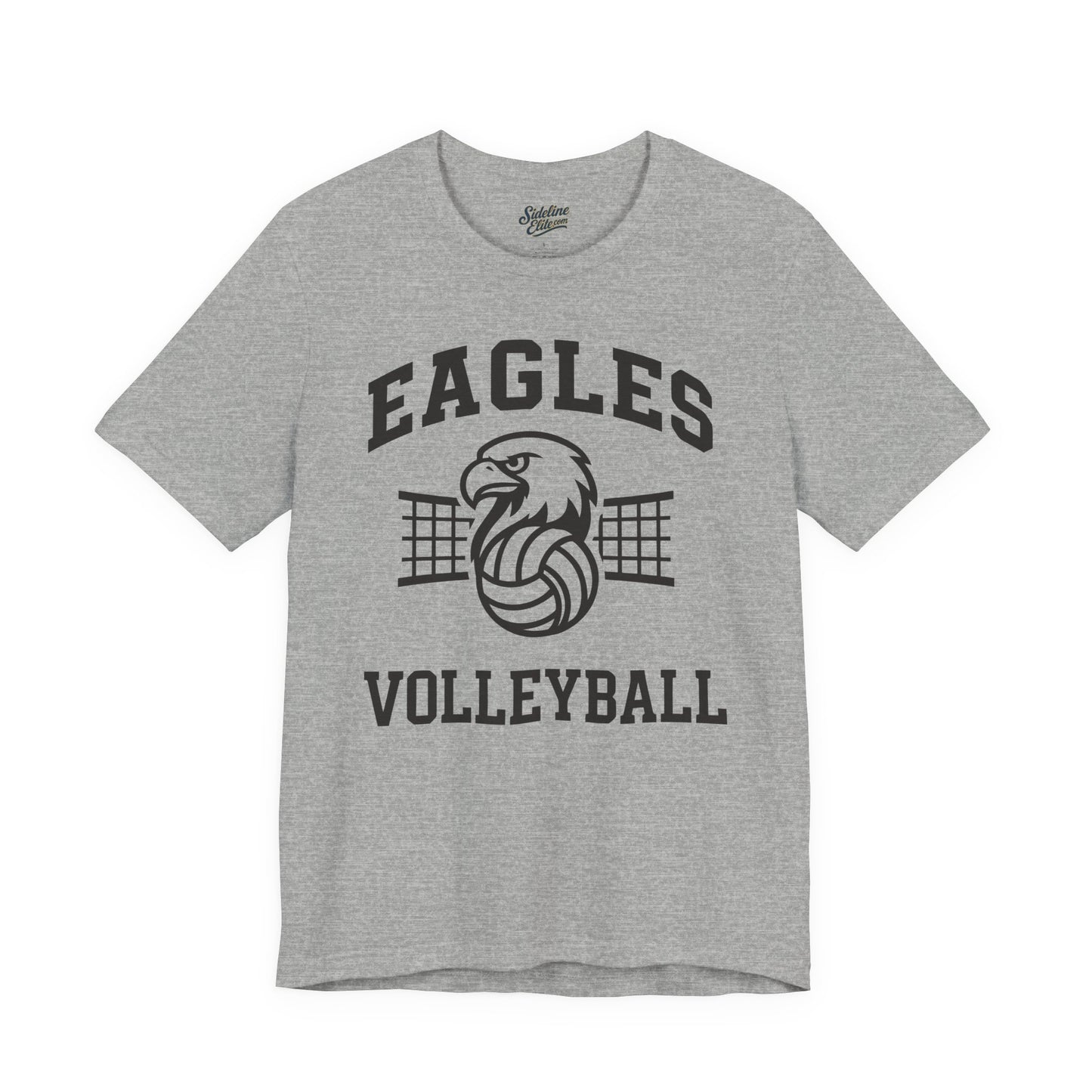 Eagles Volleyball Spirit Wear T-Shirt | Fierce Mascot with Net and Volleyball Graphic