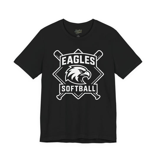 Eagles Softball Spirit Wear T-Shirt | Diamond Crest Mascot with Crossed Bat Graphic