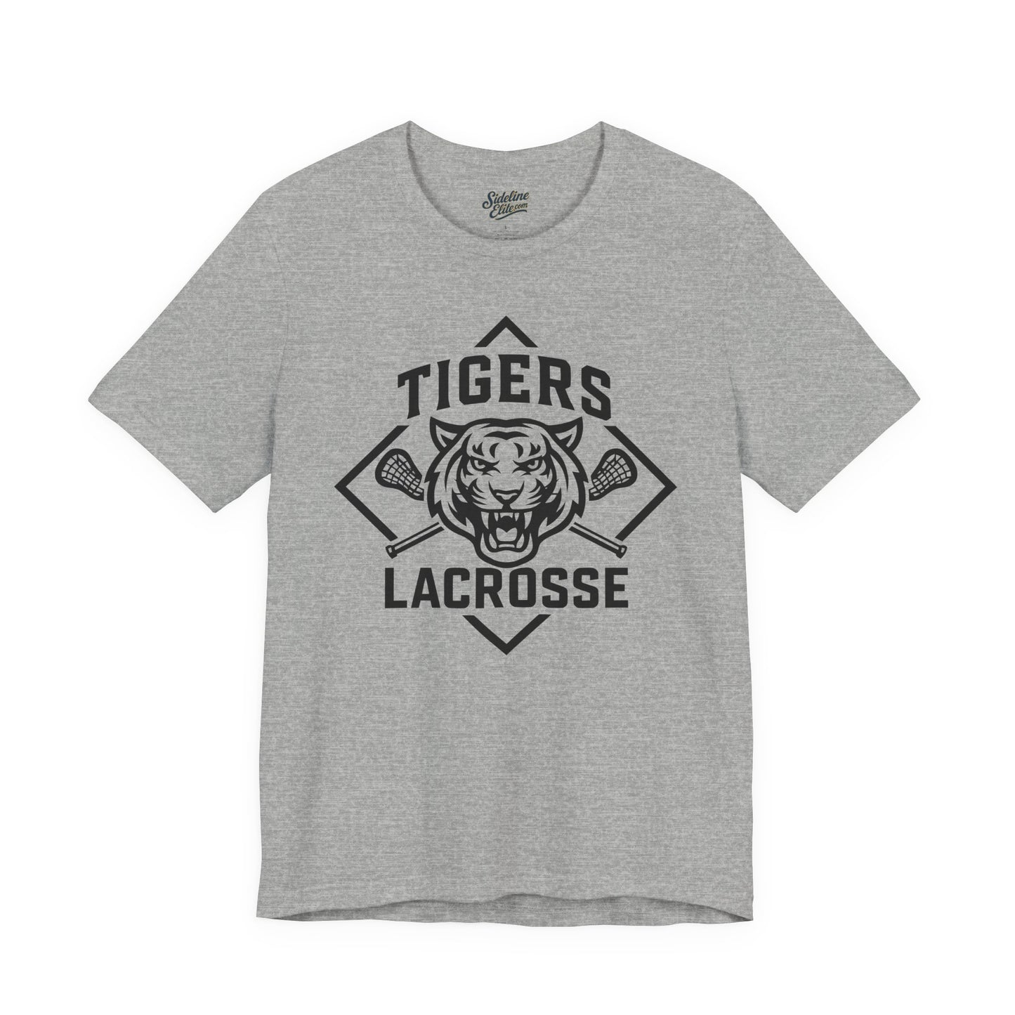 Tigers Lacrosse Diamond Crest Tee | Tiger Head with Crossed Sticks Design