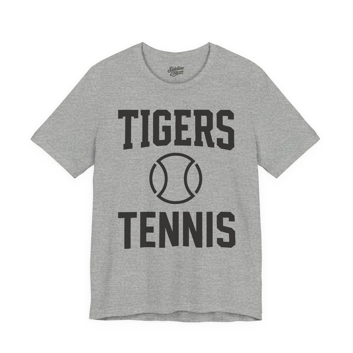 Tigers Tennis Block Tee | Bold Varsity Lettering with Tennis Ball