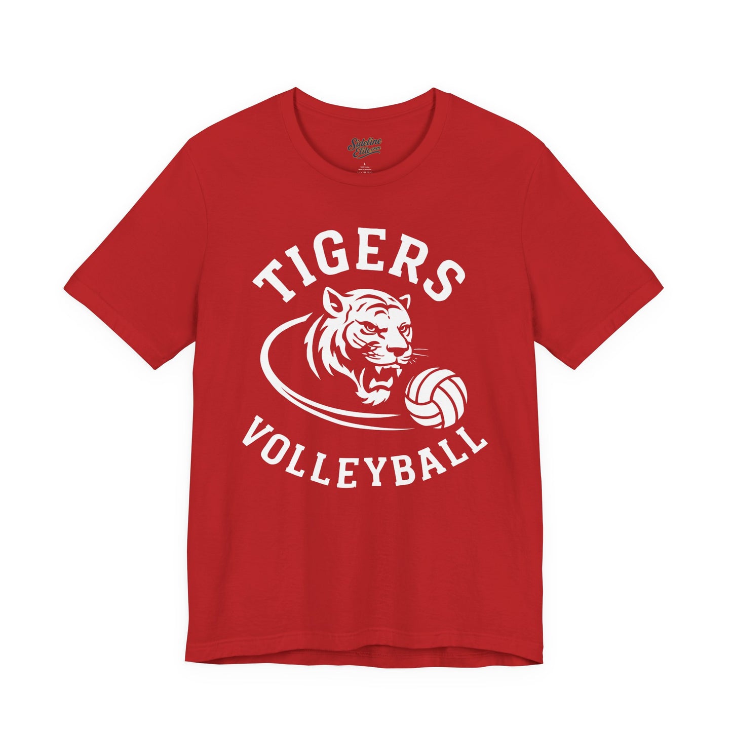 Tigers Volleyball Fierce Mascot Tee | Tiger Head with Volleyball Graphic
