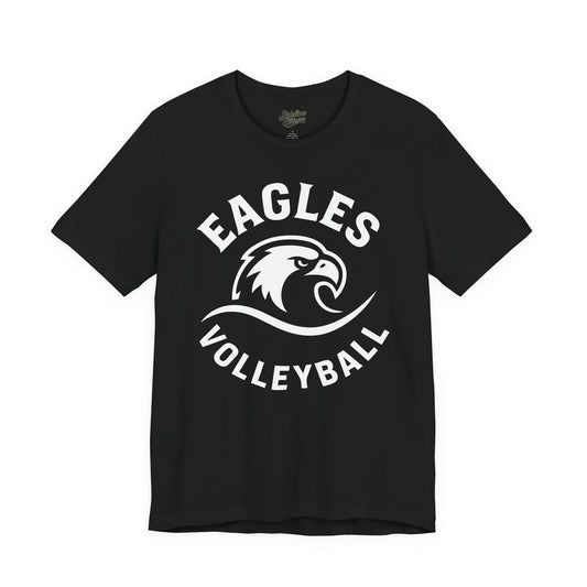 Eagles Volleyball Team Shirt | Curved Text with Fierce Mascot Wave Graphic