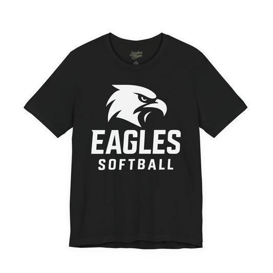 Eagles Softball Spirit Wear T-Shirt | Bold Modern Mascot with Centered Text Design