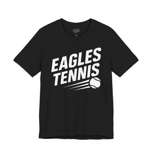 Eagles Tennis Spirit Wear T-Shirt | Bold Slanted Text with Speeding Tennis Ball Graphic